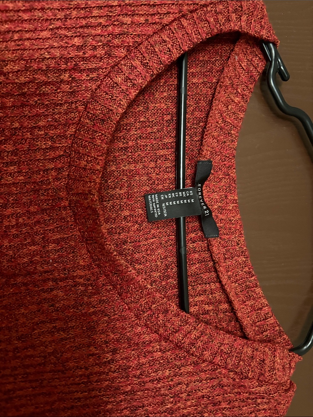 Forever 21 Red Ribbed Crewneck Sweater - Picture 5 of 5